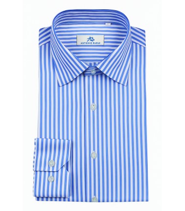 Camicia Uomo a riga celeste