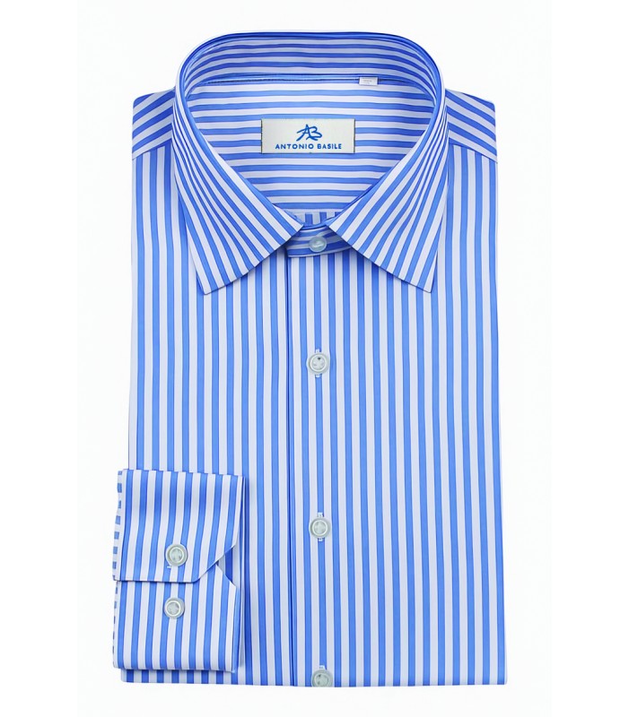 Camicia Uomo a riga celeste