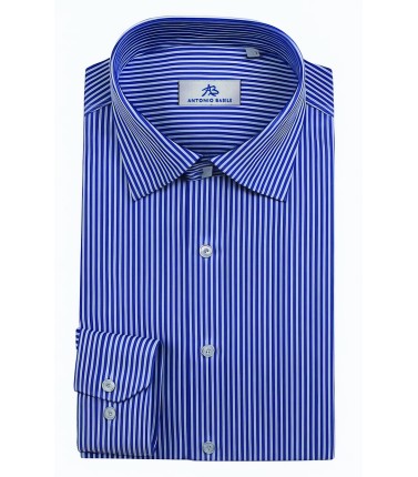 Camicia Uomo a riga media blu